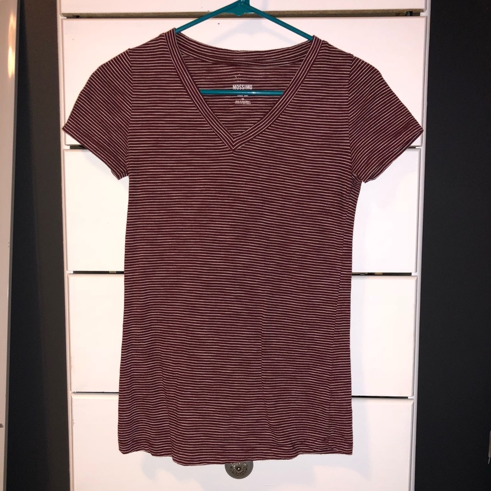 Target Maroon / White Stripped T-Shirt Size XS